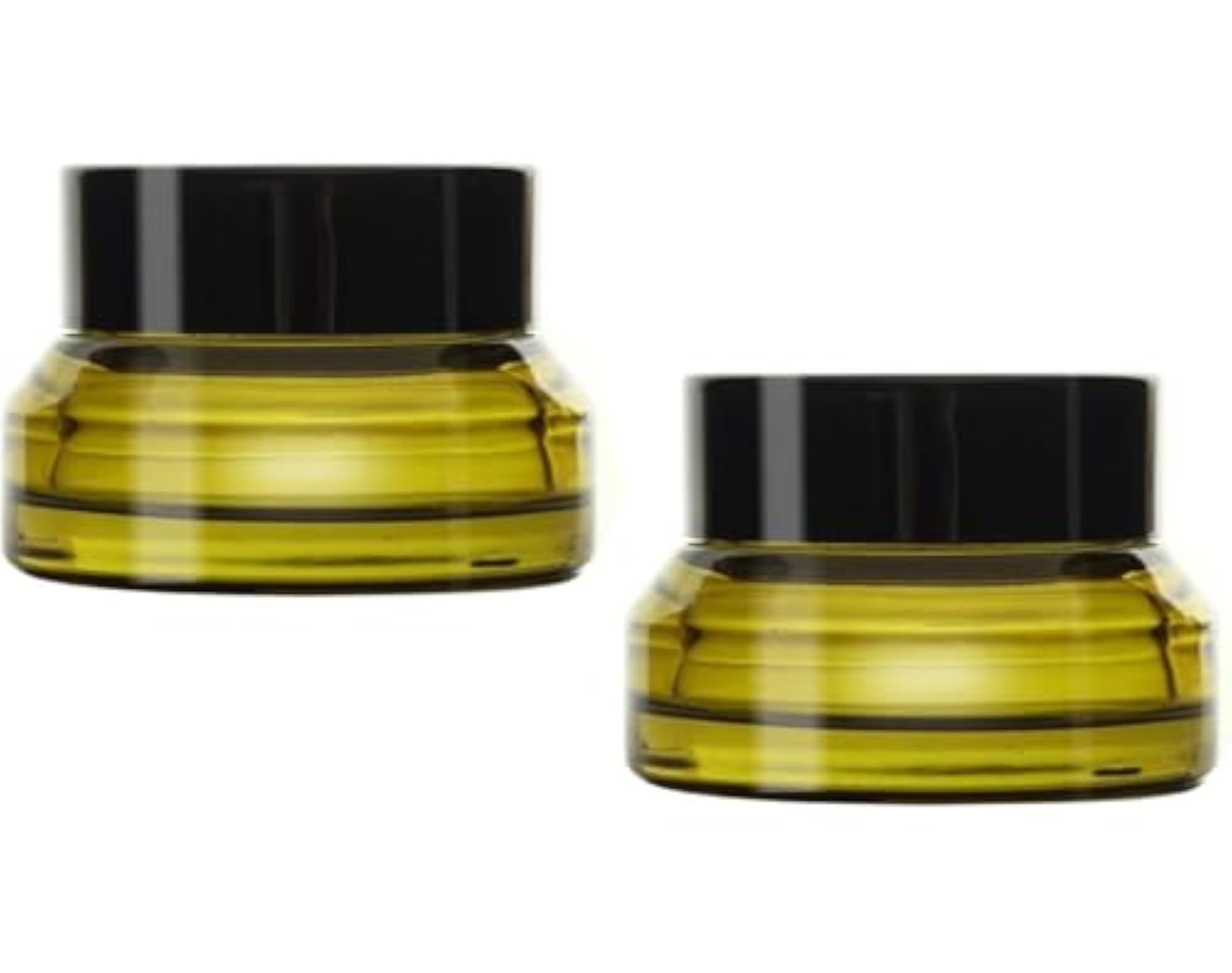 Luxury 2pcs Matt Green Frosted Glass Cosmetic Jar Containers